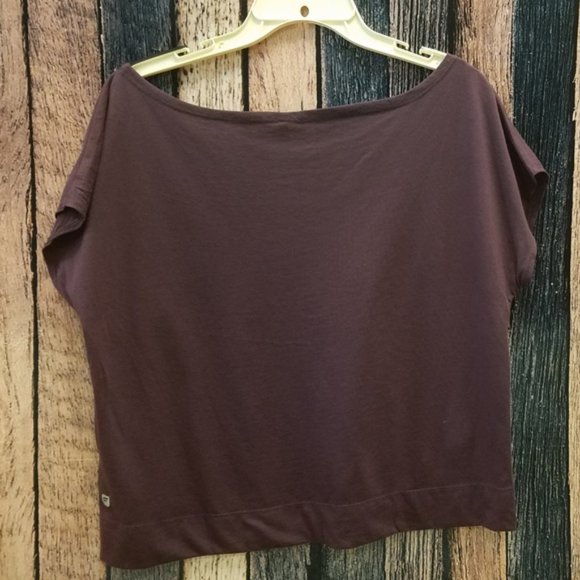 Purple Short Sleeve Wide Neck Tee - Picture 2 of 4